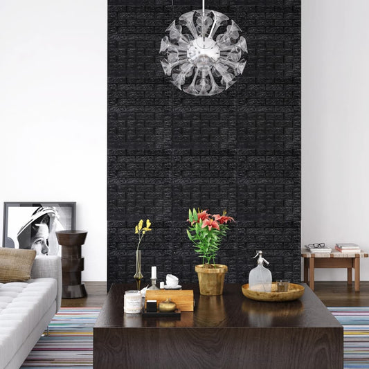 3D Tapeta Cihly Samolepící 10 Ks Černá