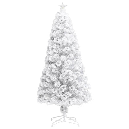 Vánoční Stromek S Led Osvětlením Bílý 120 Cm Optické Vlákno