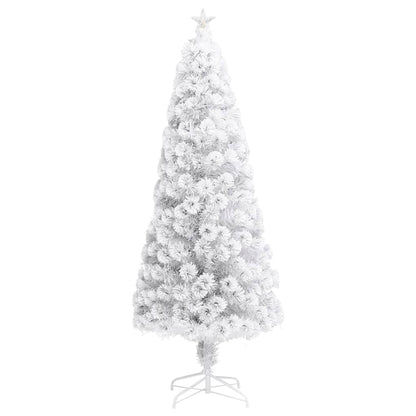 Vánoční Stromek S Led Osvětlením Bílý 210 Cm Optické Vlákno