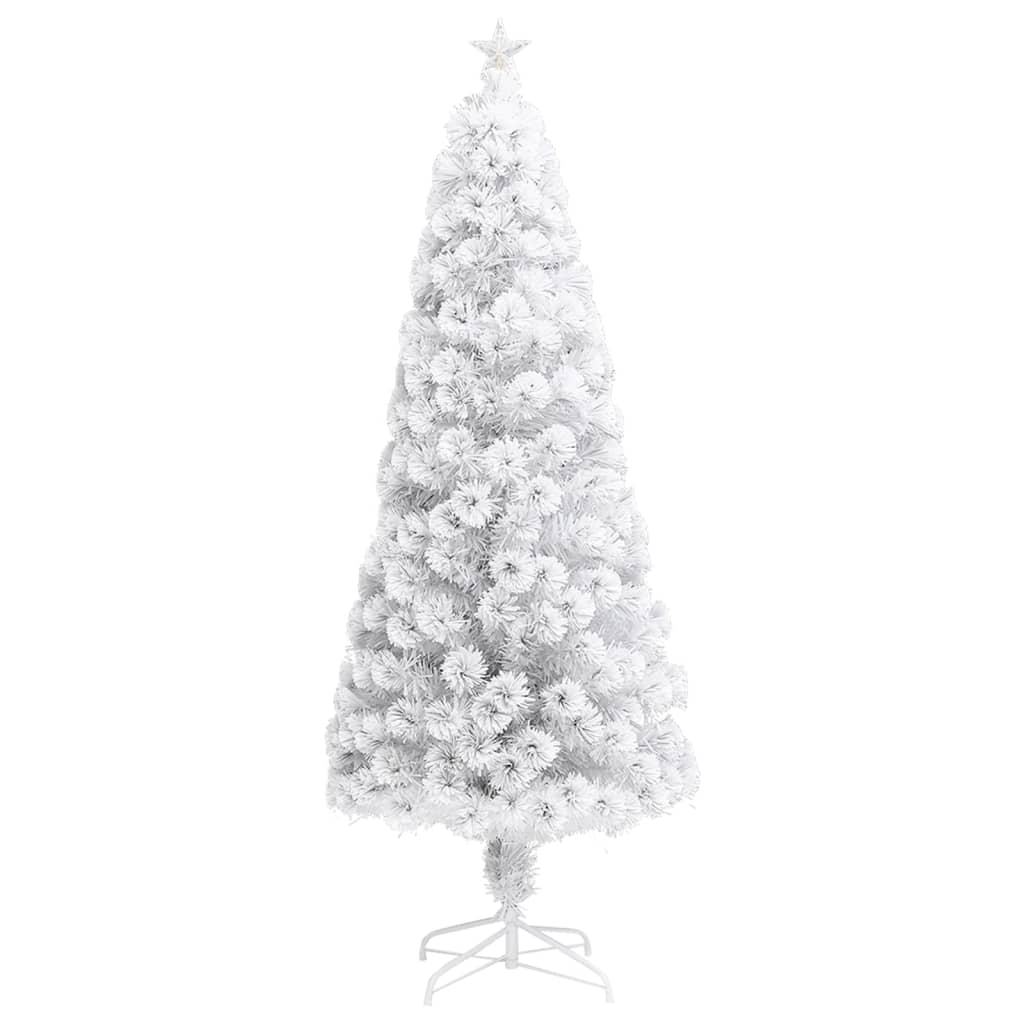 Vánoční Stromek S Led Osvětlením Bílý 240 Cm Optické Vlákno
