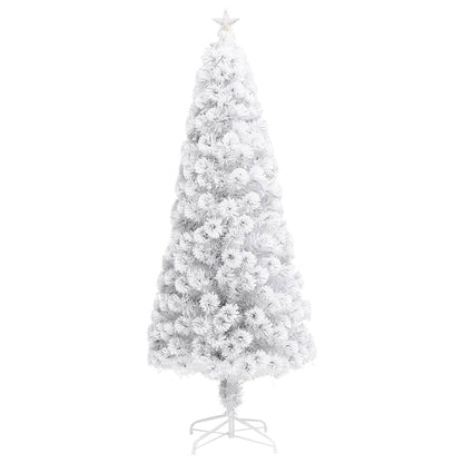 Vánoční Stromek S Led Osvětlením Bílý 240 Cm Optické Vlákno