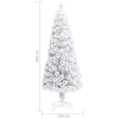 Vánoční Stromek S Led Osvětlením Bílý 240 Cm Optické Vlákno