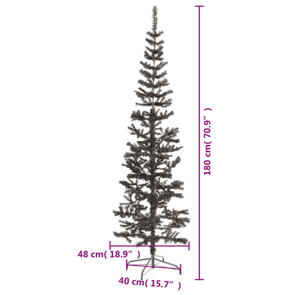 Úzký Vánoční Stromek Černý 180 Cm