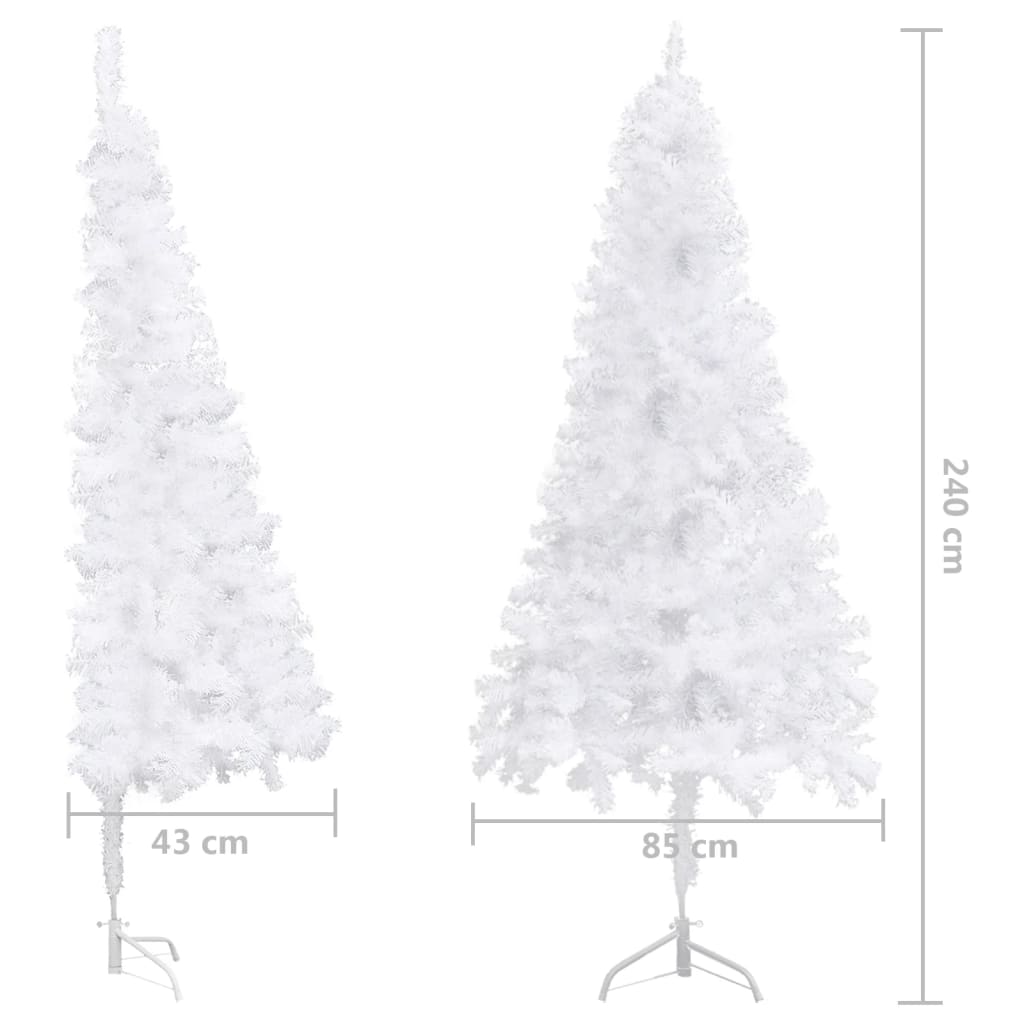 Rohový Umělý Vánoční Stromek Bílý 240 Cm Pvc