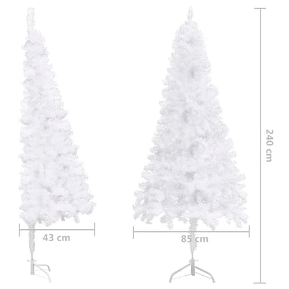 Rohový Umělý Vánoční Stromek Bílý 240 Cm Pvc