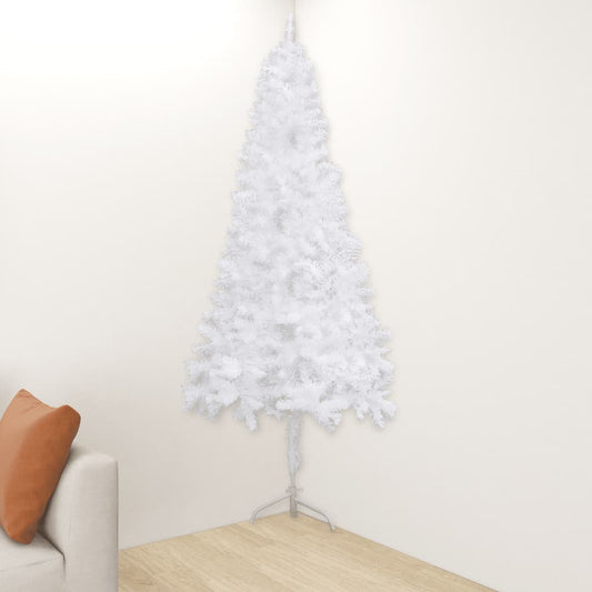 Rohový Umělý Vánoční Stromek Bílý 240 Cm Pvc