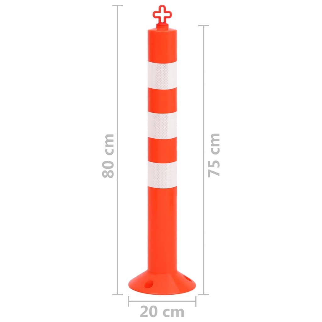 Zahrazovací Sloupky K Řízení Dopravy 4 Ks S Řetězem 75 Cm Pe