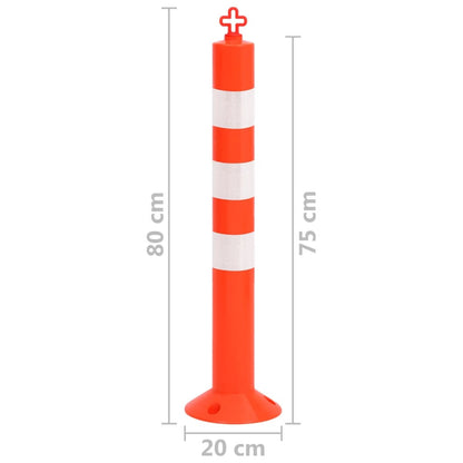 Zahrazovací Sloupky K Řízení Dopravy 4 Ks S Řetězem 75 Cm Pe