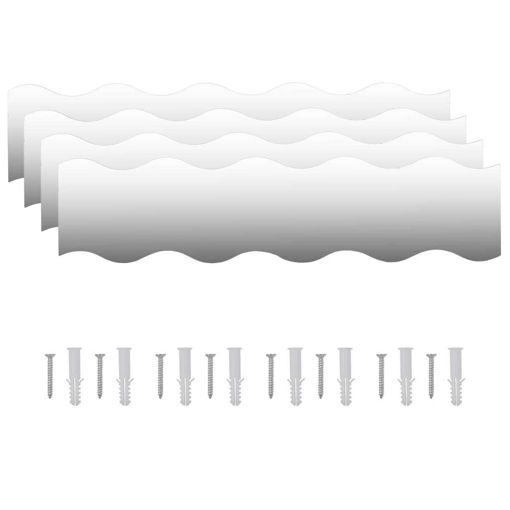 Nástěnná Zrcadla 4 Ks Vlnité Sklo