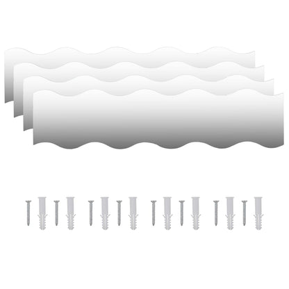 Nástěnná Zrcadla 4 Ks Vlnité Sklo