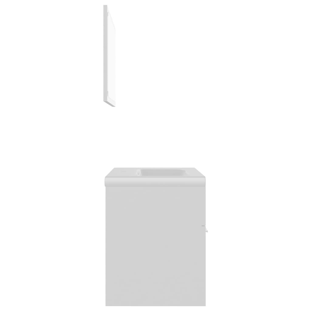 Set Koupelnového Nábytku Bílý Kompozitní Dřevo