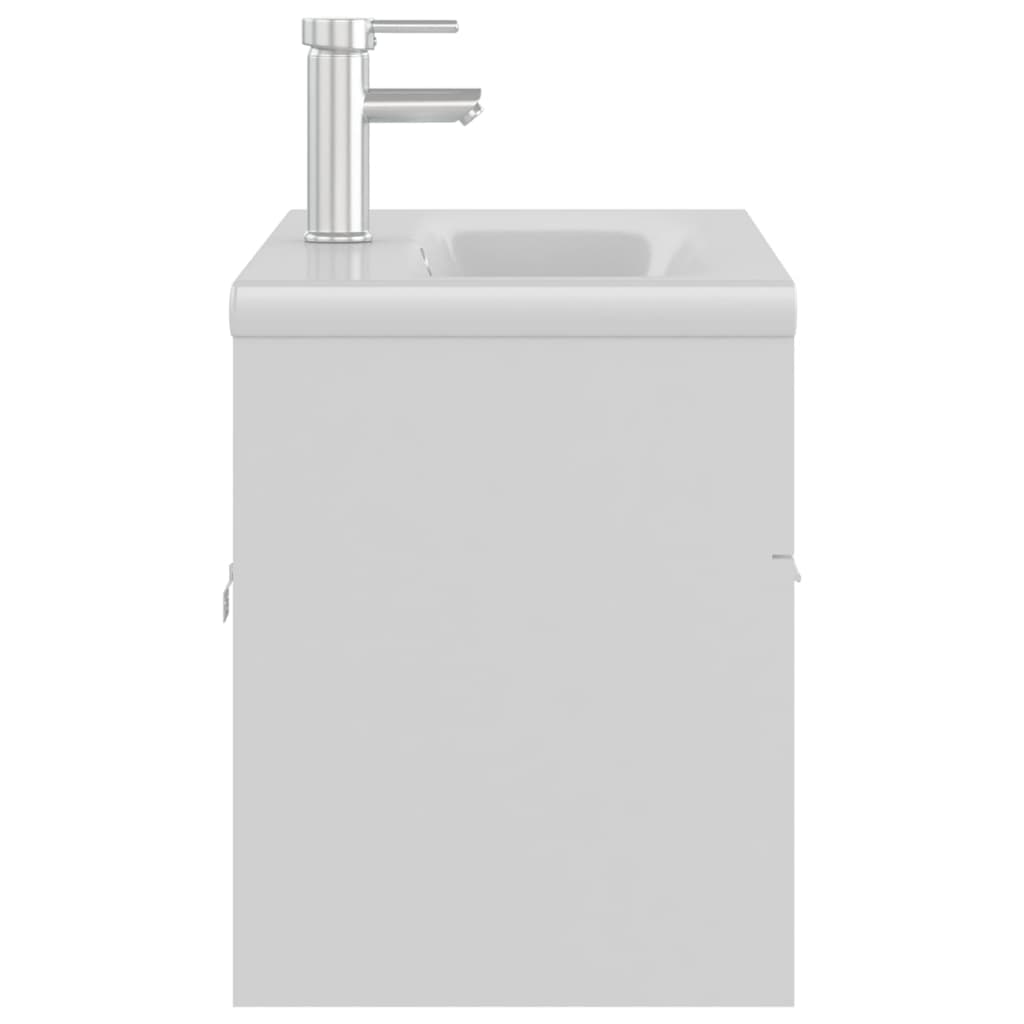 Skříňka Se Zápustným Umyvadlem Kompozitní Dřevo Bílá