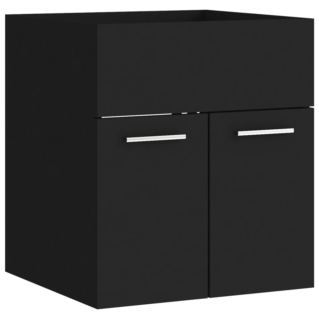 Set Koupelnového Nábytku Černý Dřevotříska