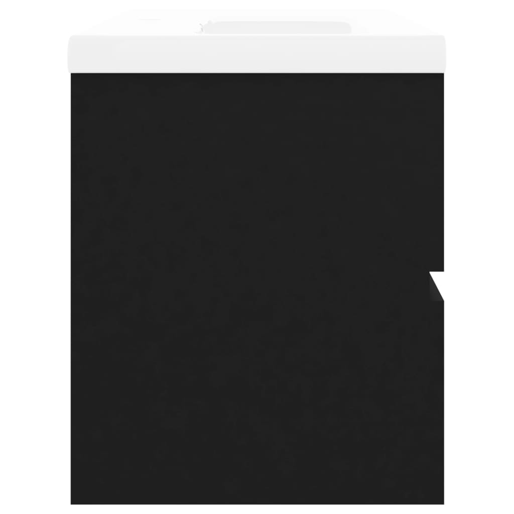 Skříňka Se Zápustným Umyvadlem Černá Kompozitní Dřevo Černá