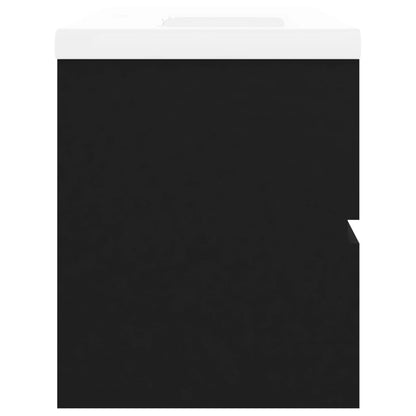 Skříňka Se Zápustným Umyvadlem Černá Kompozitní Dřevo Černá