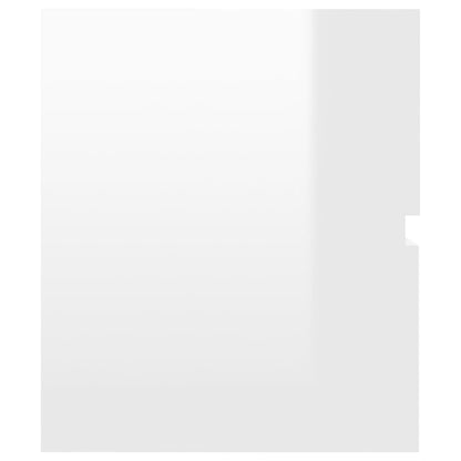 Koupelnová Sestava Kompozitní Dřevo Bílá S Vysokým Leskem