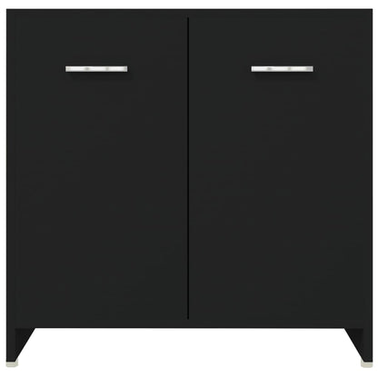 4Dílný Set Koupelnového Nábytku Černý