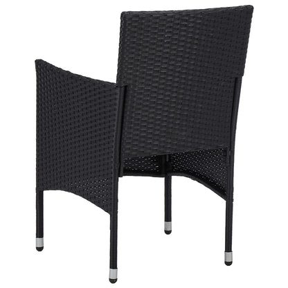 3Dílný Zahradní Jídelní Set Černý