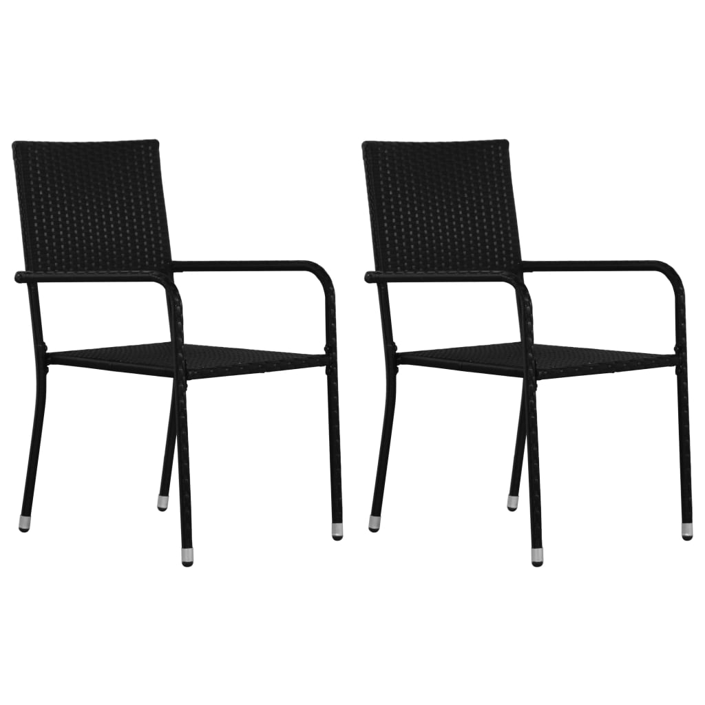 3Dílný Zahradní Jídelní Set Černý