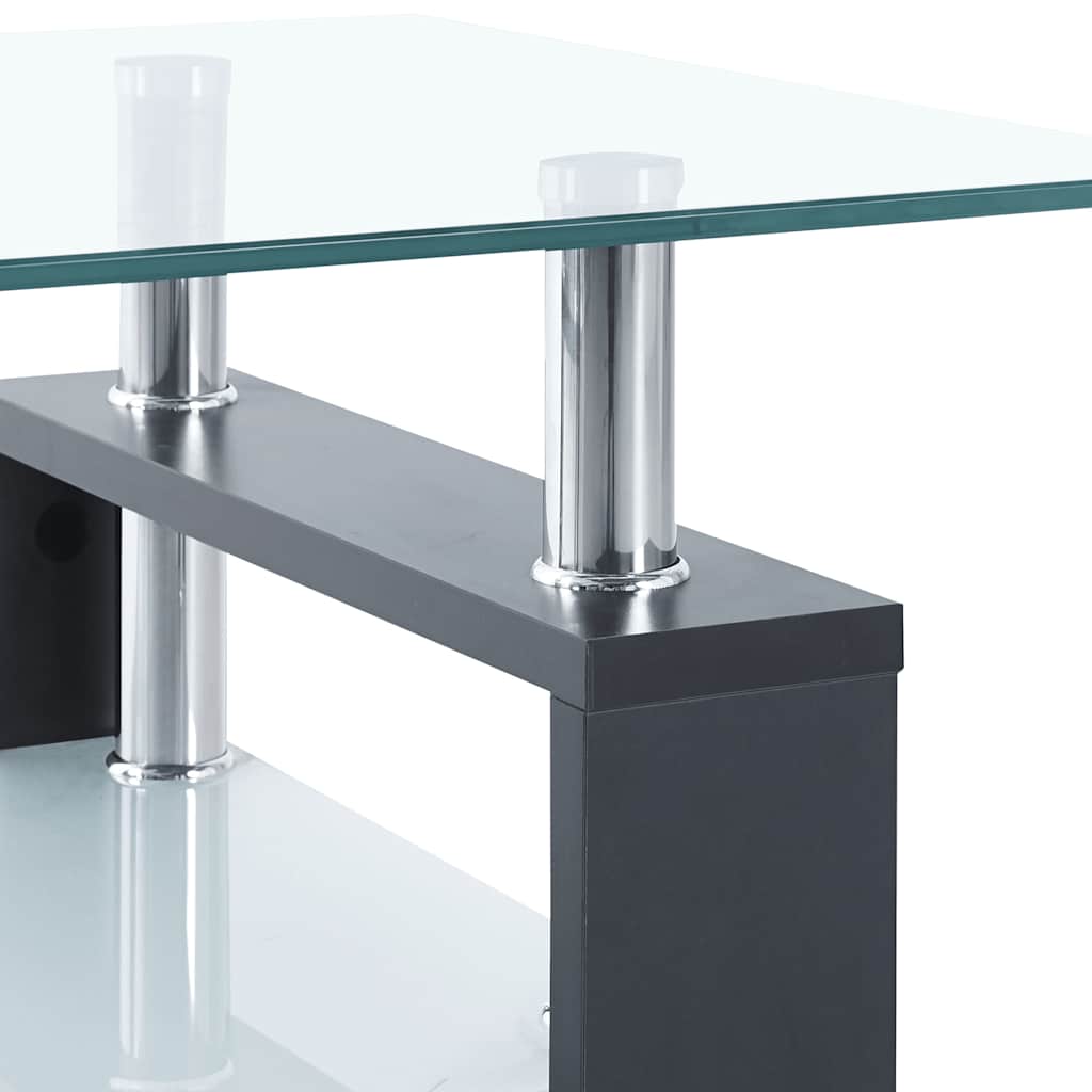 Konferenční Stolek Šedý A Průhledný 95X55X40 Cm Tvrzené Sklo
