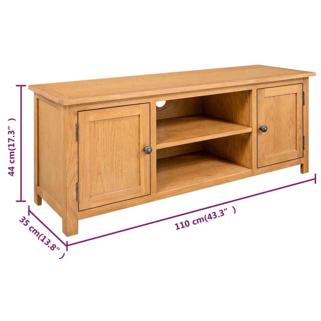Tv Stolek 110 X 35 X 44 Cm Masivní Dubové Dřevo
