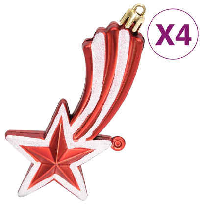 108Dílná Sada Vánočních Ozdob Červená A Bílá