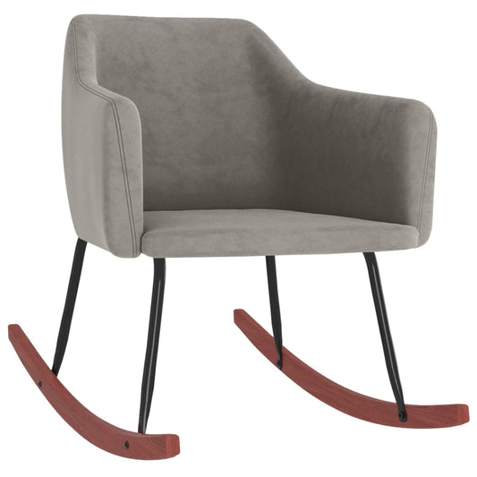 Houpací Křeslo Světle Šedé Samet