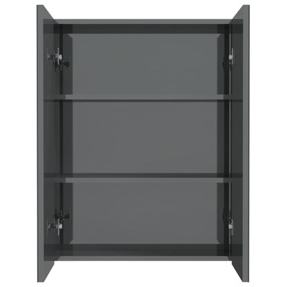 Koupelnová Skříňka Se Zrcadlem 60 X 15 X 75 Cm Mdf Zářivě Šedá