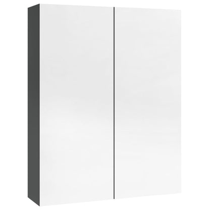 Koupelnová Skříňka Se Zrcadlem 60 X 15 X 75 Cm Mdf Zářivě Šedá