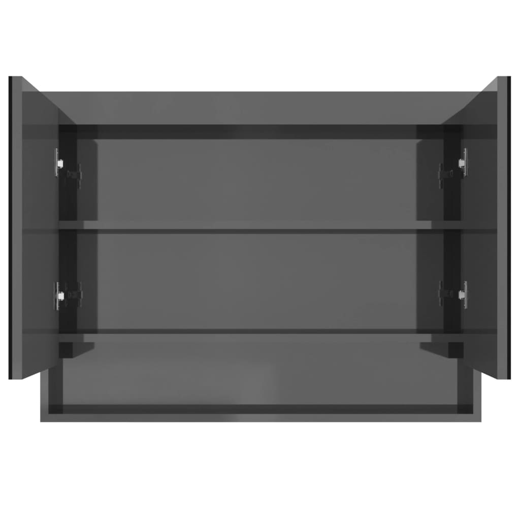 Koupelnová Skříňka Se Zrcadlem 80 X 15 X 60 Cm Mdf Zářivě Šedá