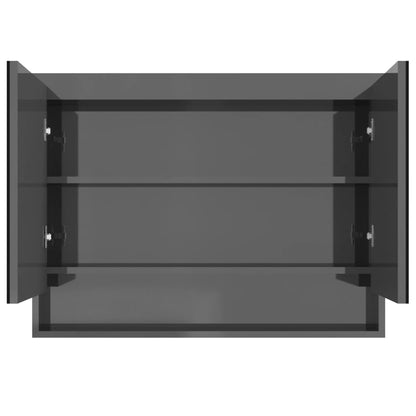 Koupelnová Skříňka Se Zrcadlem 80 X 15 X 60 Cm Mdf Zářivě Šedá