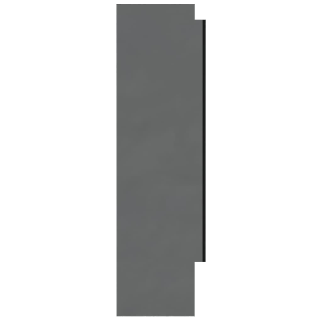 Koupelnová Skříňka Se Zrcadlem 80 X 15 X 60 Cm Mdf Zářivě Šedá