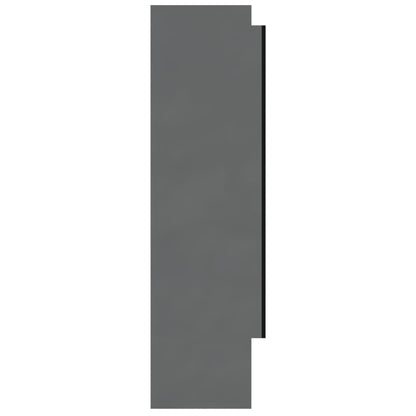 Koupelnová Skříňka Se Zrcadlem 80 X 15 X 60 Cm Mdf Zářivě Šedá