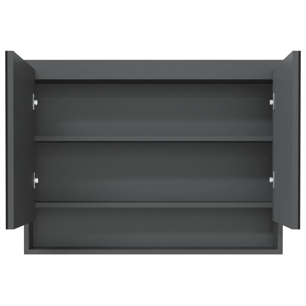Koupelnová Skříňka Se Zrcadlem 80 X 15 X 60 Cm Mdf Šedá