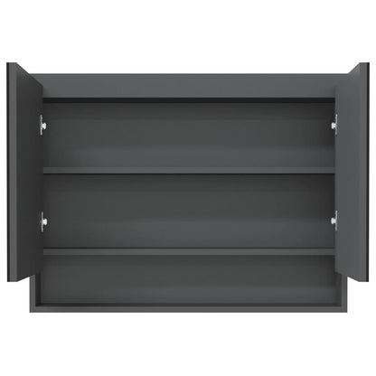 Koupelnová Skříňka Se Zrcadlem 80 X 15 X 60 Cm Mdf Šedá