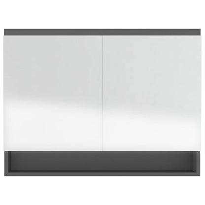 Koupelnová Skříňka Se Zrcadlem 80 X 15 X 60 Cm Mdf Šedá