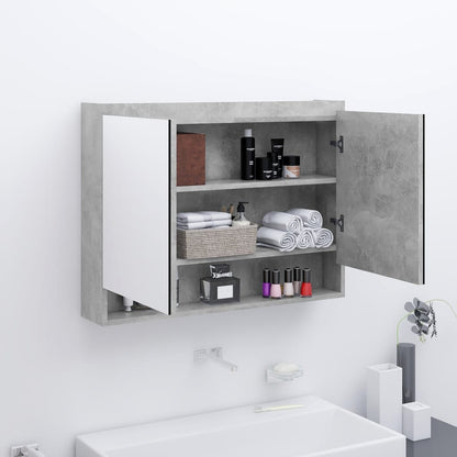 Koupelnová Skříňka Se Zrcadlem 80 X 15 X 60 Cm Mdf Šedá