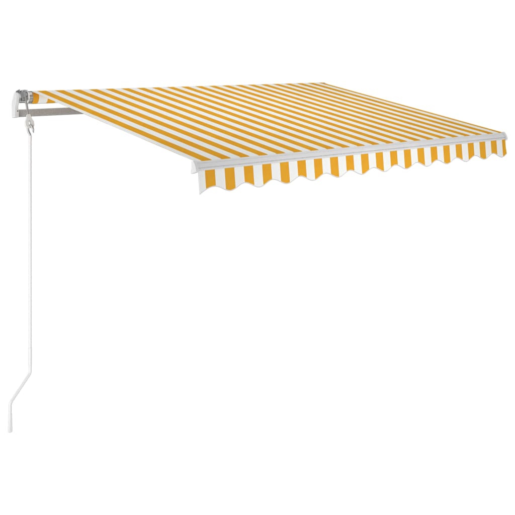 Automatická Markýza Led A Senzor Větru Žlutá/Bílá Žluto-Bílá