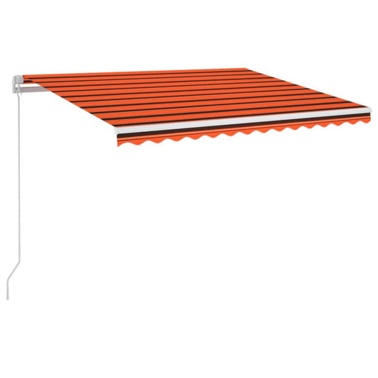 Ručně Zatahovací Markýza S Led Světlem 350X250 Cm Oranžovohnědá