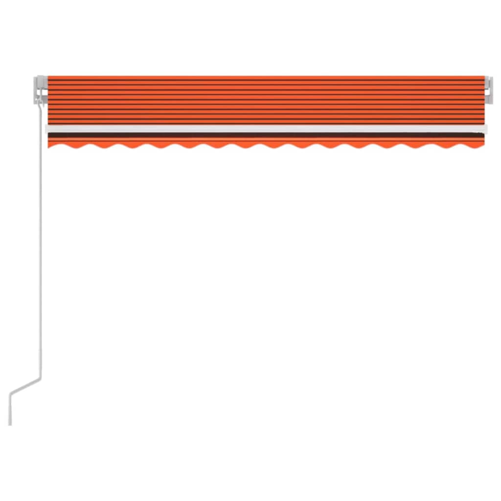 Ručně Zatahovací Markýza S Led Světlem 350X250 Cm Oranžovohnědá