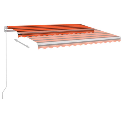 Ručně Zatahovací Markýza S Led Světlem 350X250 Cm Oranžovohnědá