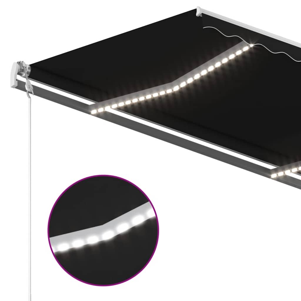 Automatická Markýza Led A Senzor Větru 400X350 Cm Antracitová