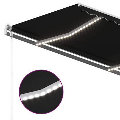 Automatická Markýza Led A Senzor Větru 400X350 Cm Antracitová