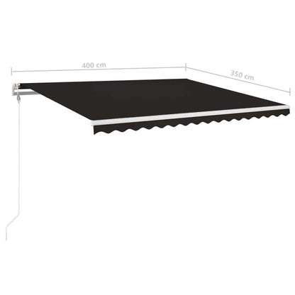 Automatická Markýza Led A Senzor Větru 400X350 Cm Antracitová