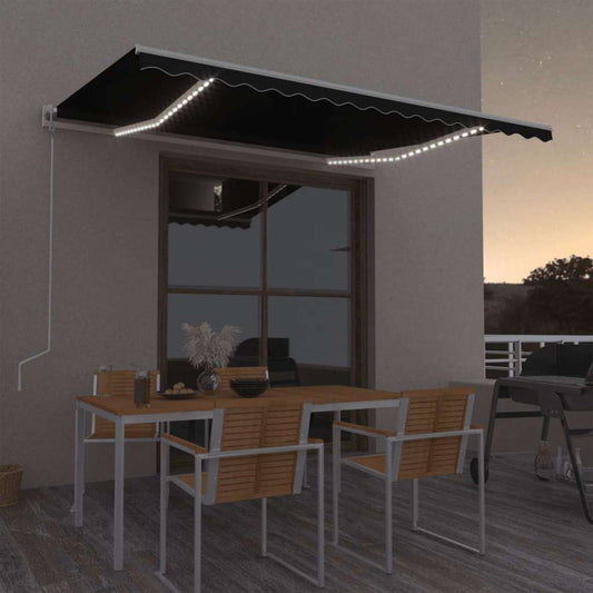 Automatická Markýza Led A Senzor Větru 400X350 Cm Antracitová