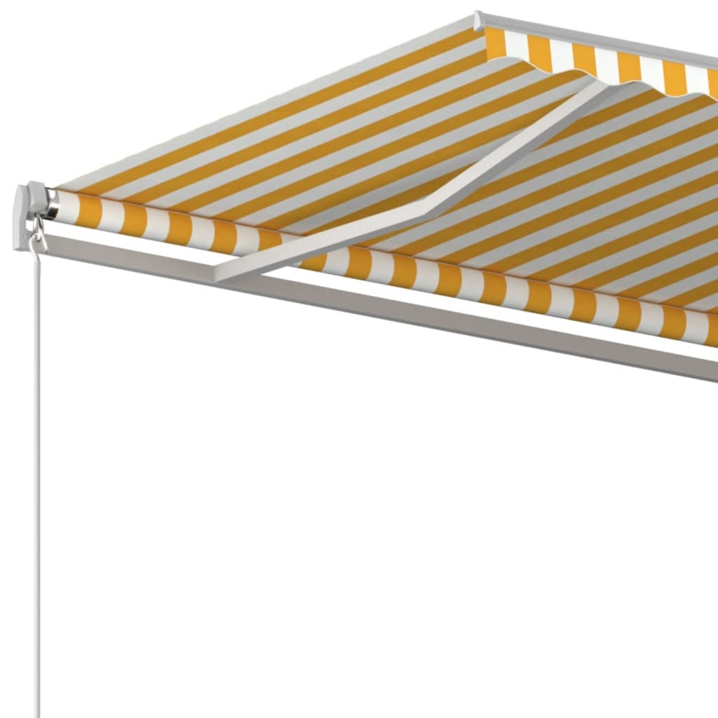 Ručně Zatahovací Markýza 450 X 350 Cm Žlutobílá