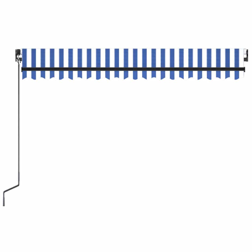 Ručně Zatahovací Markýza S Led Světlem Modrobílá