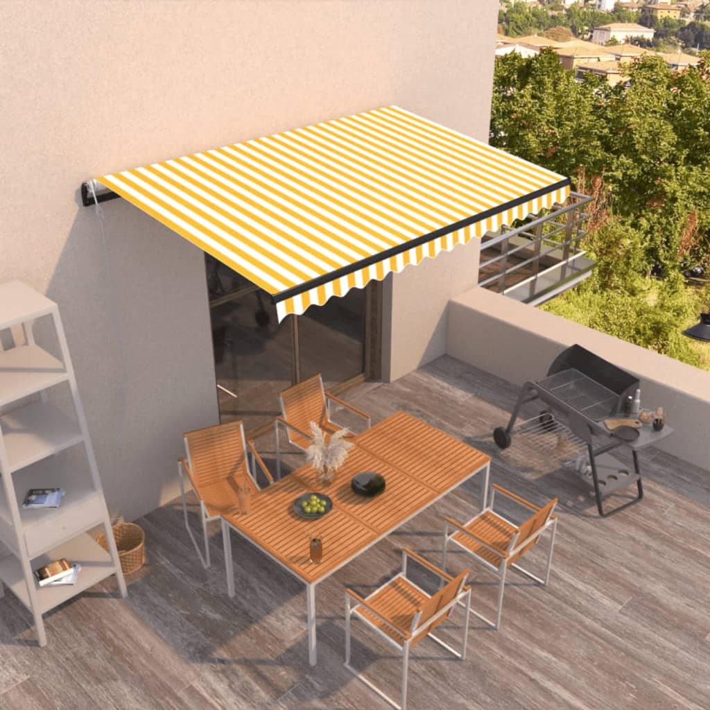 Automatická Zatahovací Markýza Žlutobílá