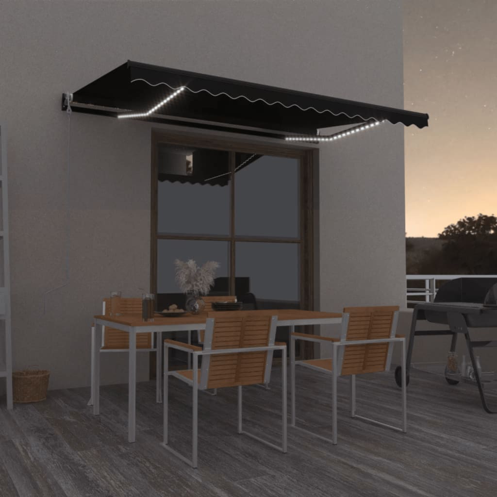 Automatická Markýza Led A Senzor Větru Modrobílá