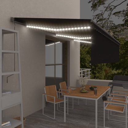 Automatická Markýza Roleta Led A Senzor Větru 4,5X3 M Modrobílá